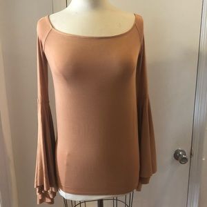 Free People Long Sleeve Bell Knit Top-Size Medium